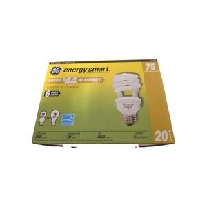 GE Energy Smart CFL Light Bulbs Soft White 20 Watt Replace75 Watt